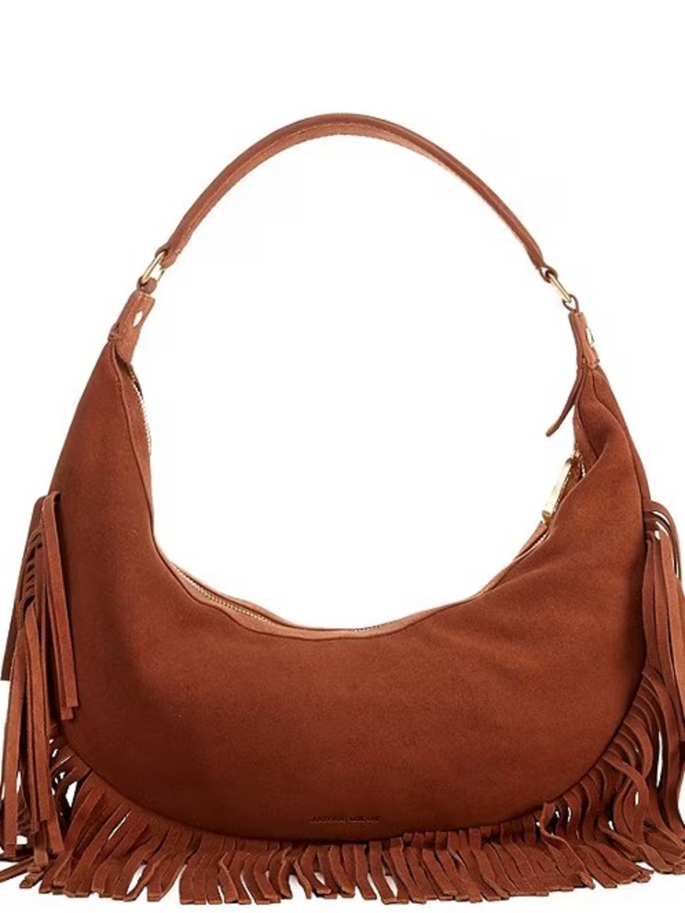 ANTONIO MELANI Suede Fringe Hobo Shoulder Bag